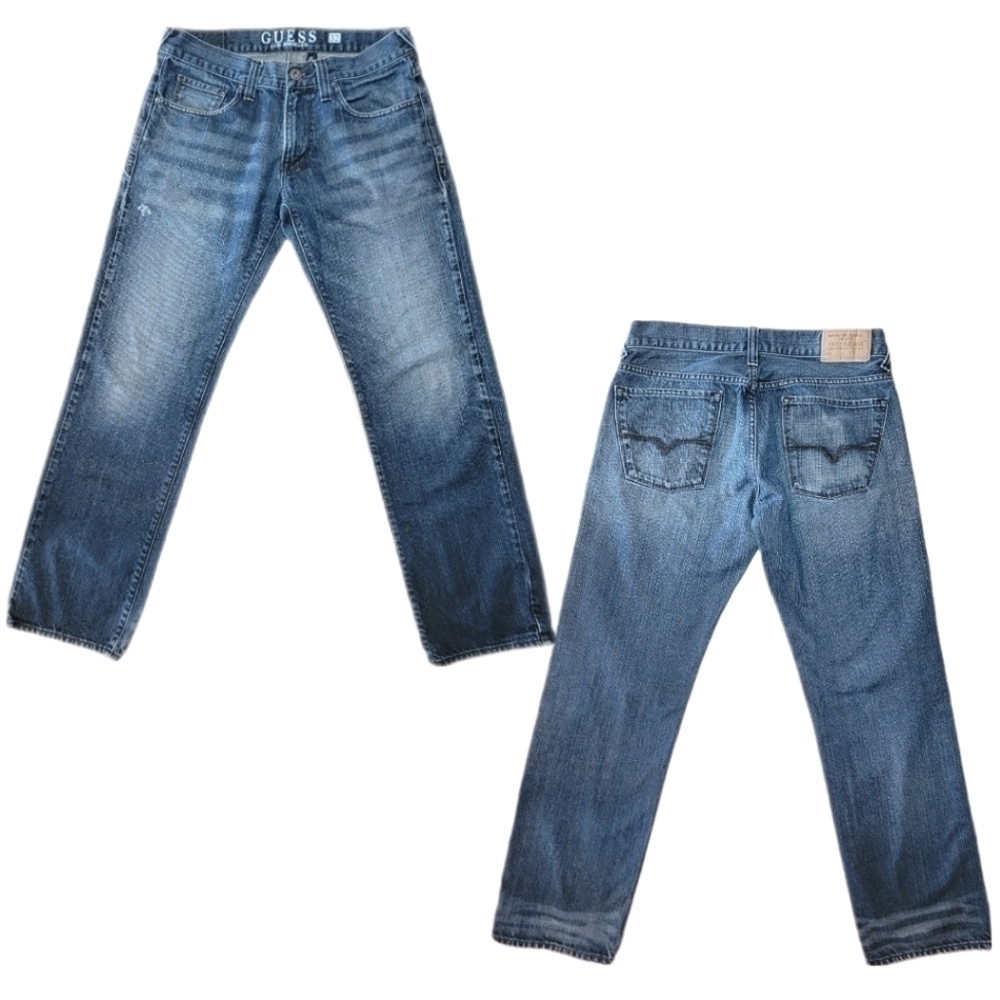 GUESS Men's Straight Jeans - Blue Denim